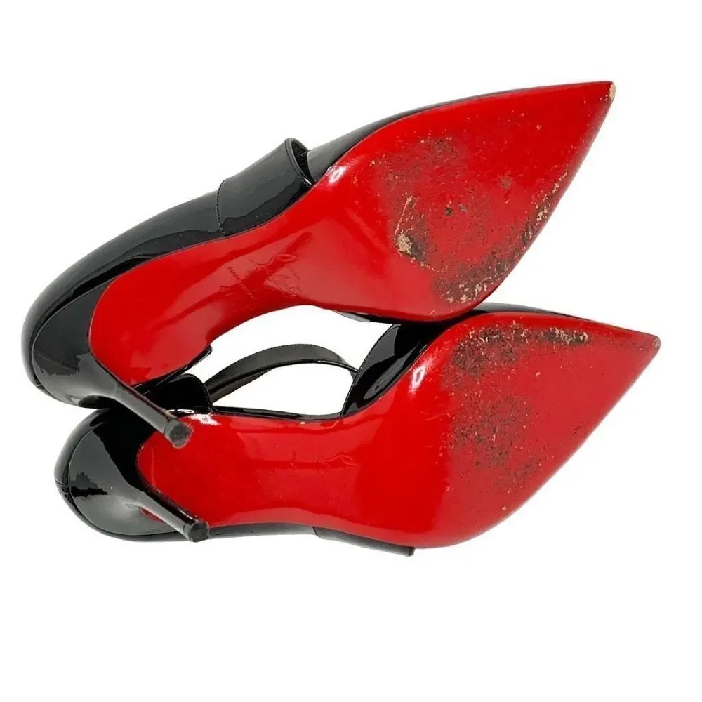 Christian Louboutin Ograde Cross Strap Black High Heel Pumps Women’s Size 41 (9)